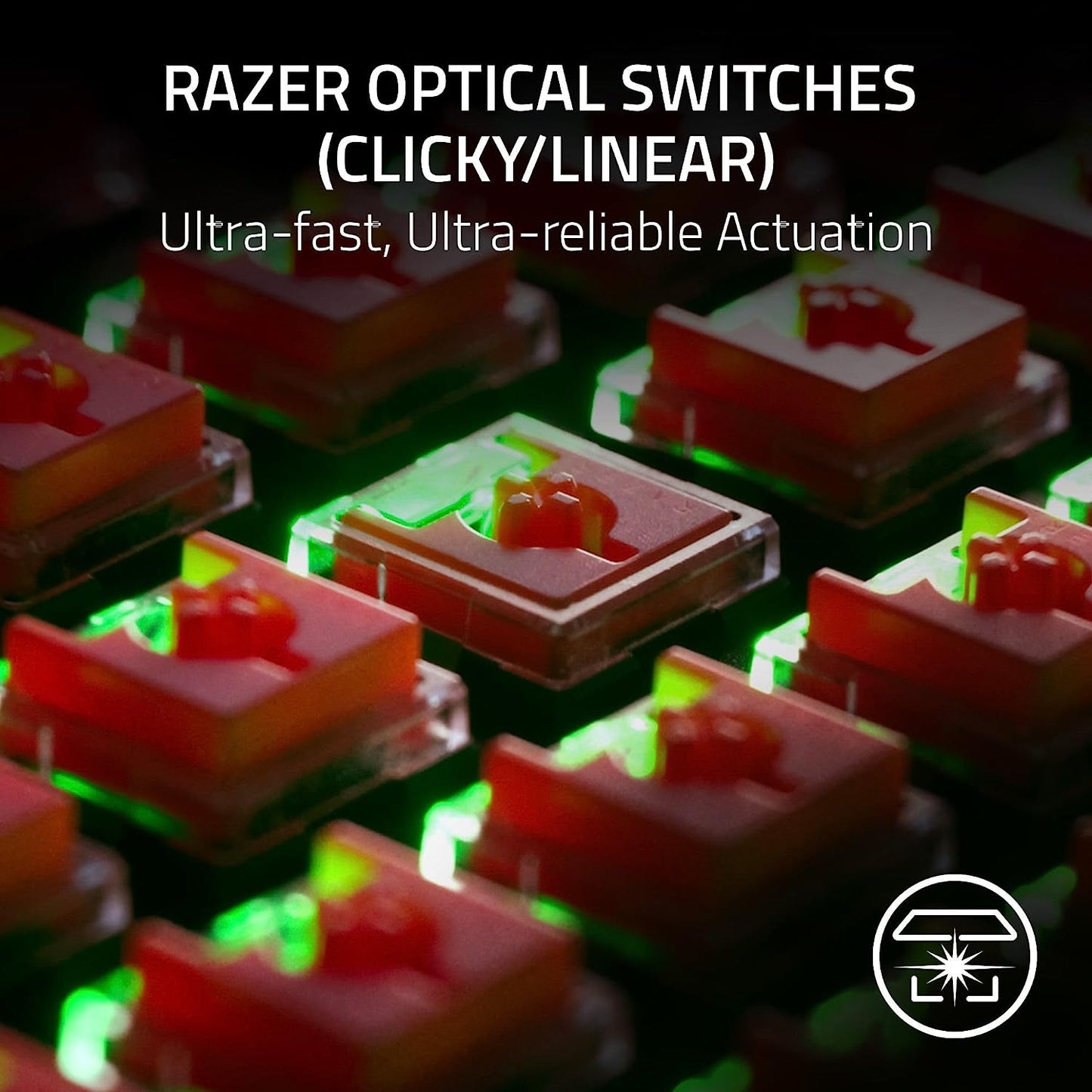 Deathstalker V2 Pro TKL Wireless Gaming Keyboard: Low Profile Optical Switches Linear Red - Hyperspeed Wireless & Bluetooth - Chroma RGB - up to 200 Hr Battery Snap Tap