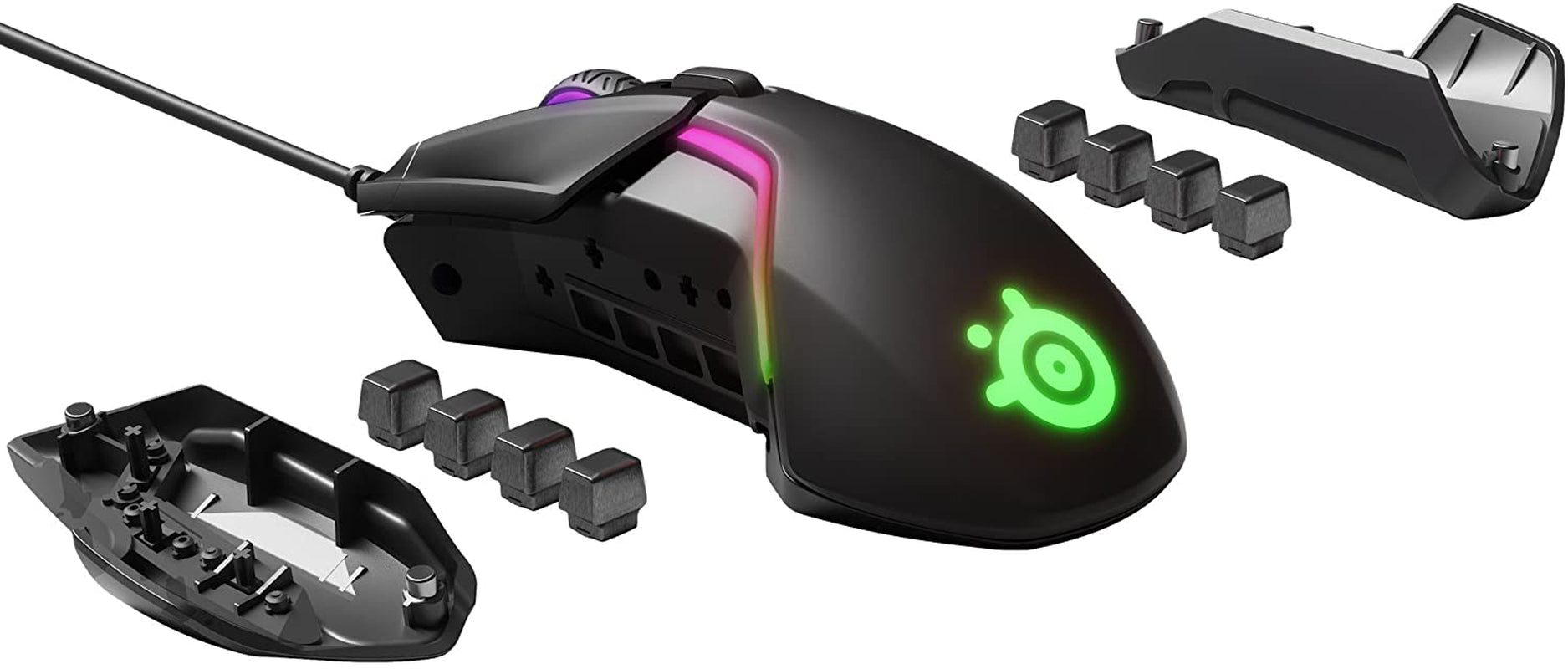 Rival 600 Gaming Mouse - 12,000 CPI Truemove3Plus Dual Optical Sensor - 0.5 Lift-Off Distance - Weight System - RGB Lighting,Black