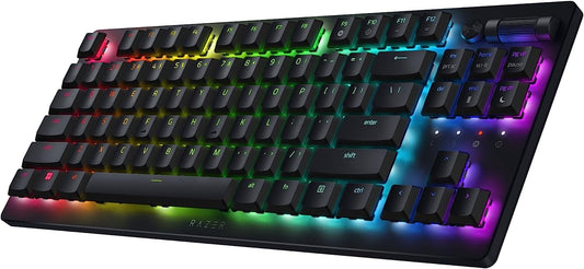 Deathstalker V2 Pro TKL Wireless Gaming Keyboard: Low Profile Optical Switches Linear Red - Hyperspeed Wireless & Bluetooth - Chroma RGB - up to 200 Hr Battery Snap Tap