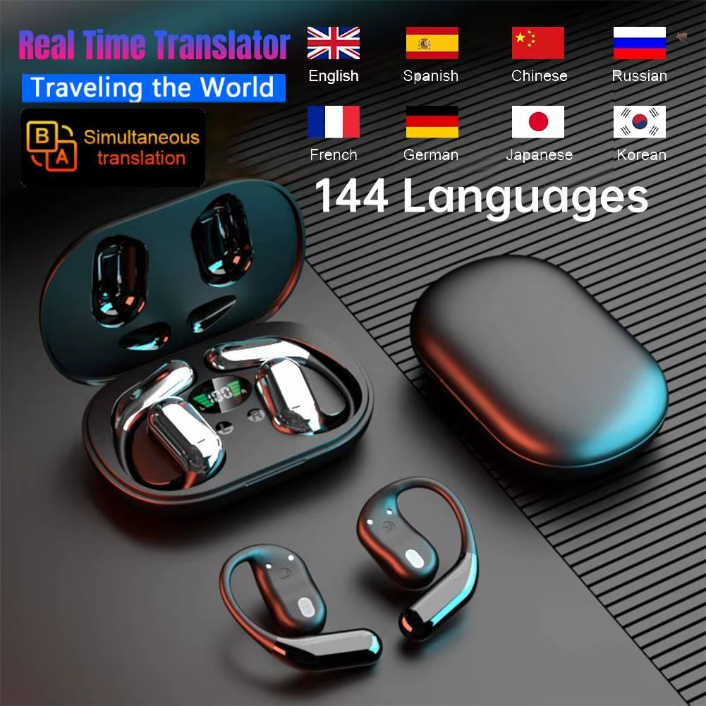 3-In-1 AI Translator Earbuds 144 Languages Noise Cancelling Bluetooth 5.3