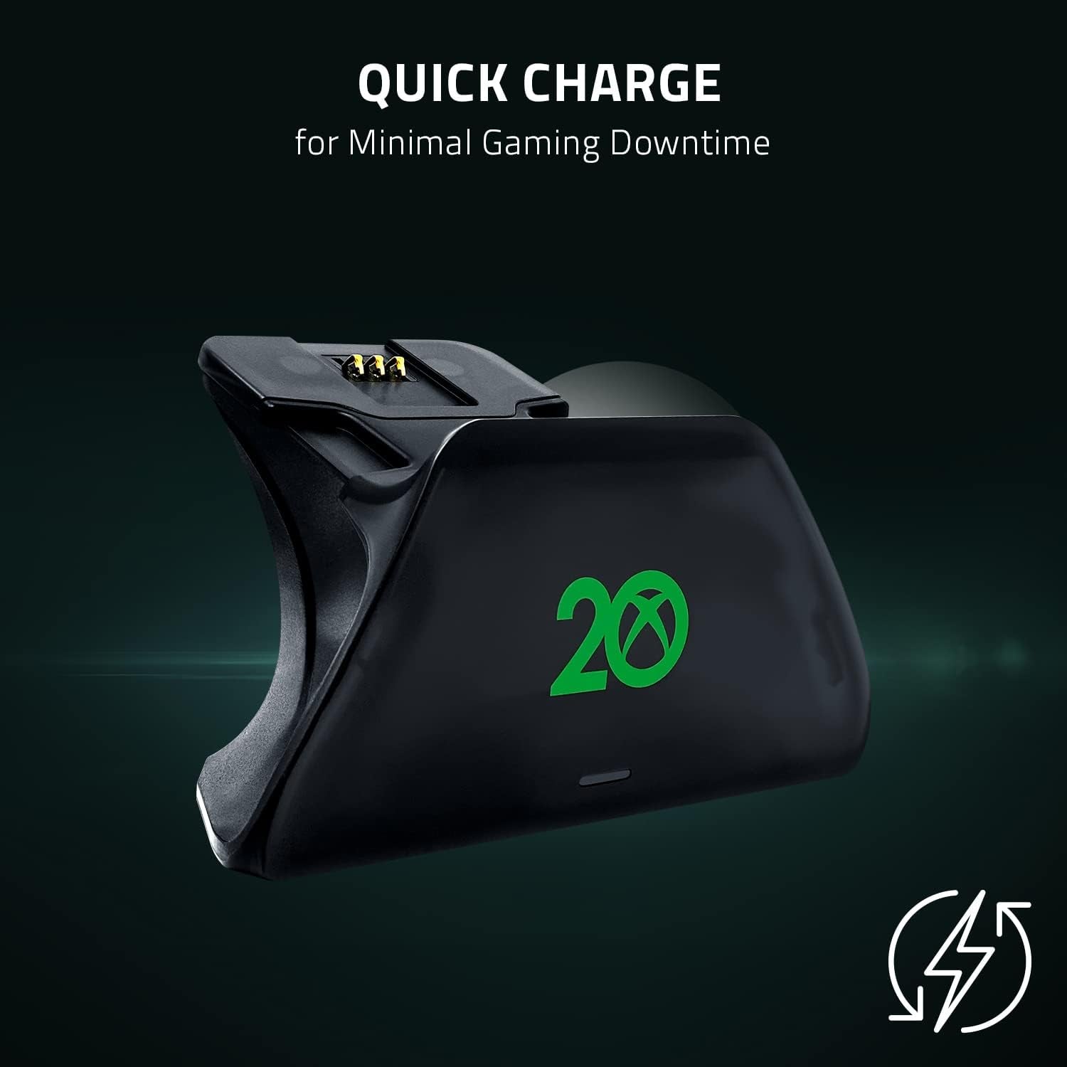 Universal Quick Charging Stand for Xbox Series X|S: Magnetic Secure Charging - Perfectly Matches 20Th Anniversary Xbox Wireless Controller - USB Powered (Controller Sold Separately)