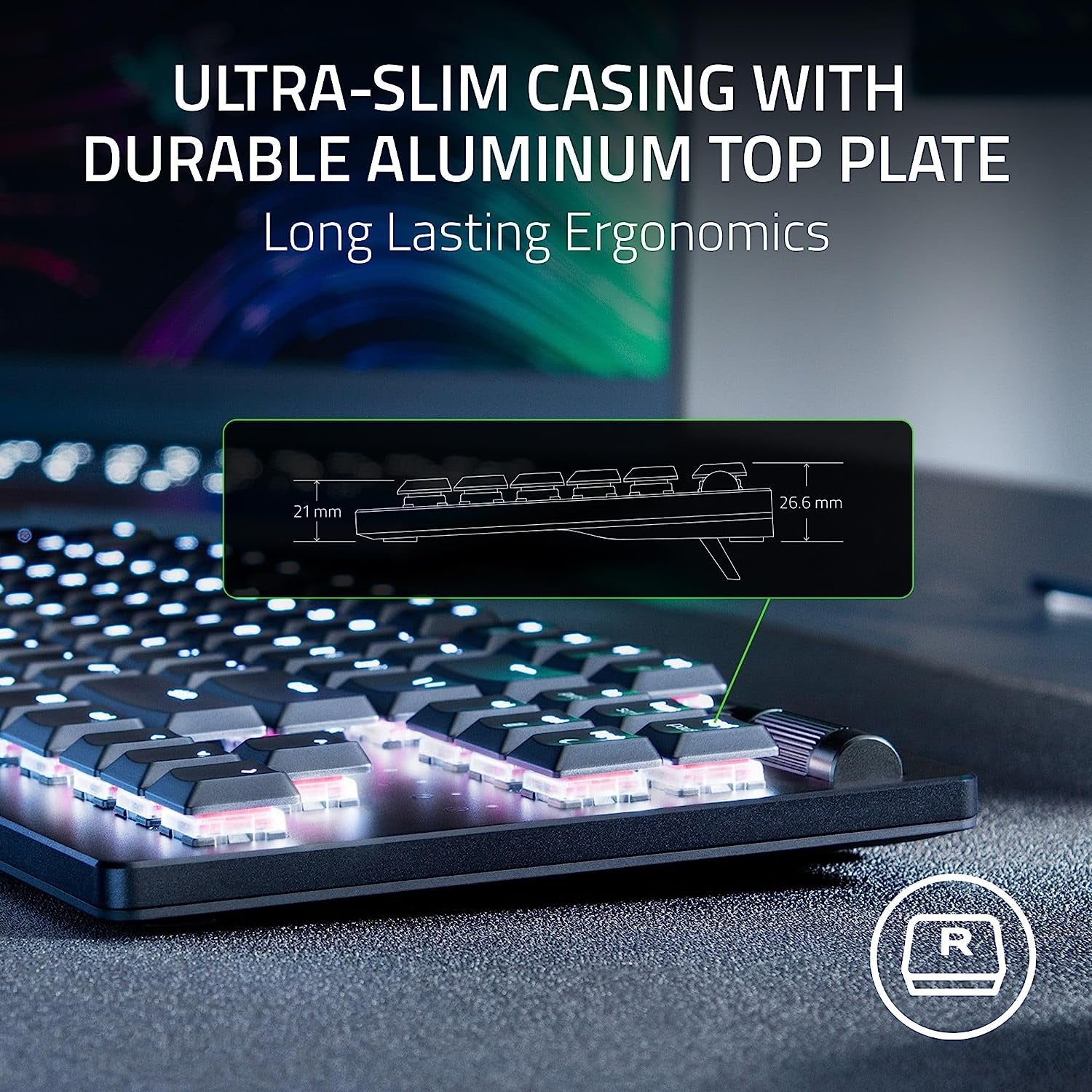 Deathstalker V2 Pro TKL Wireless Gaming Keyboard: Low Profile Optical Switches Linear Red - Hyperspeed Wireless & Bluetooth - Chroma RGB - up to 200 Hr Battery Snap Tap