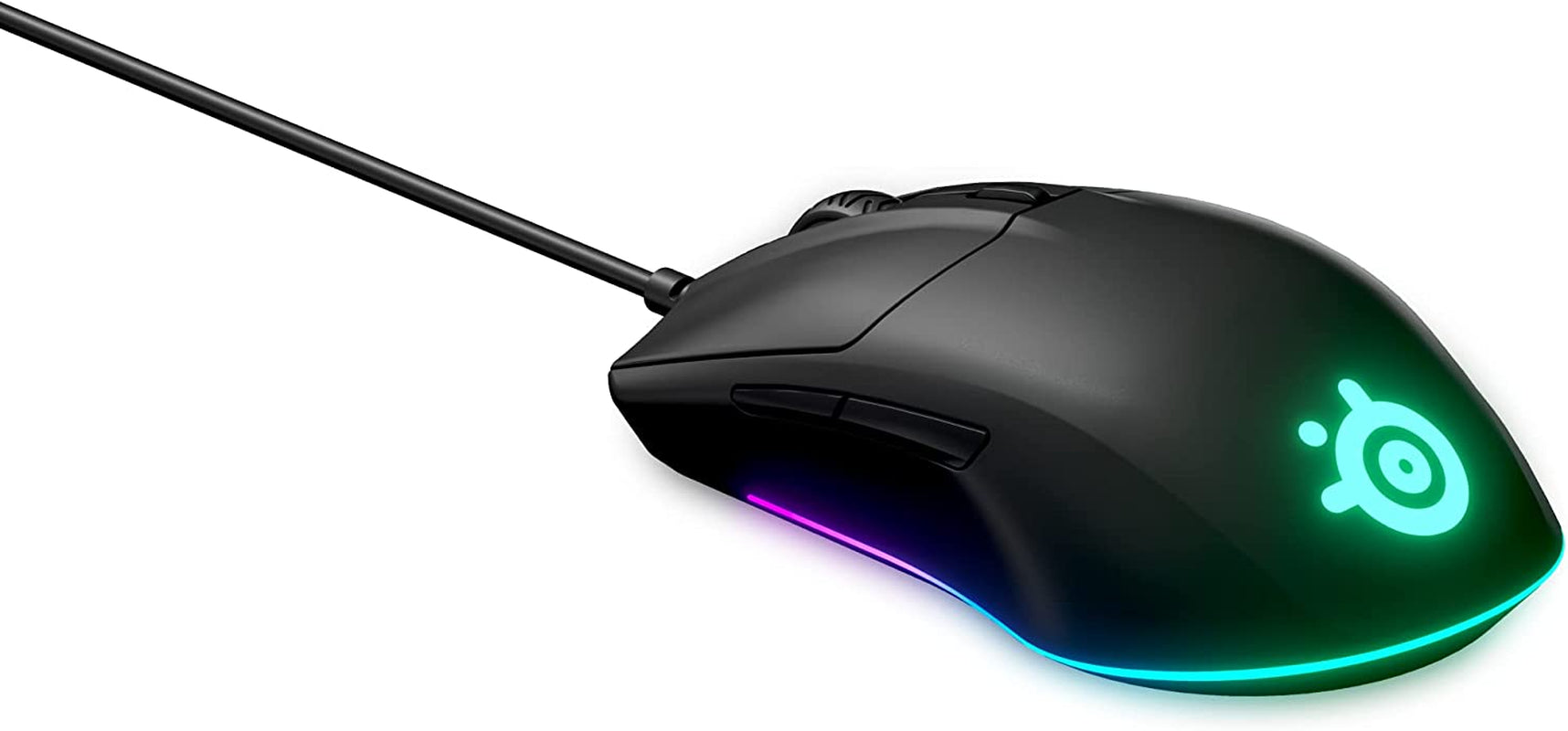 Rival 3 Gaming Mouse - 8,500 CPI Truemove Core Optical Sensor - 6 Programmable Buttons - Split Trigger Buttons - Brilliant Prism RGB Lighting, Ergonomic, Black