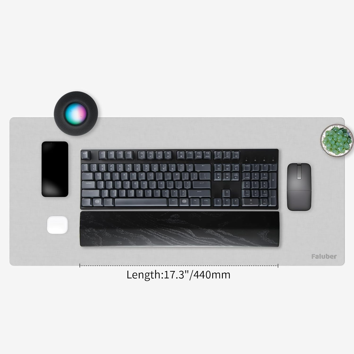Wooden Wrist Rest with Black Coating, 17.3-Inch Length and 20Mm Thickness for Full-Sized Keyboard, Ergonomic Design Palm Rest for Mechanical Keyboard, Stain Resistant (Large, Black Coating)
